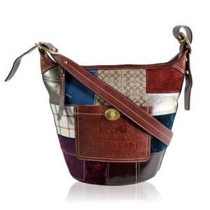 Coach Vintage Bleecker Patchwork Suede Leather Bucket Handbag